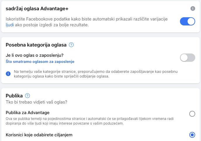 Ciljanje publike kod Facebook oglašavanja