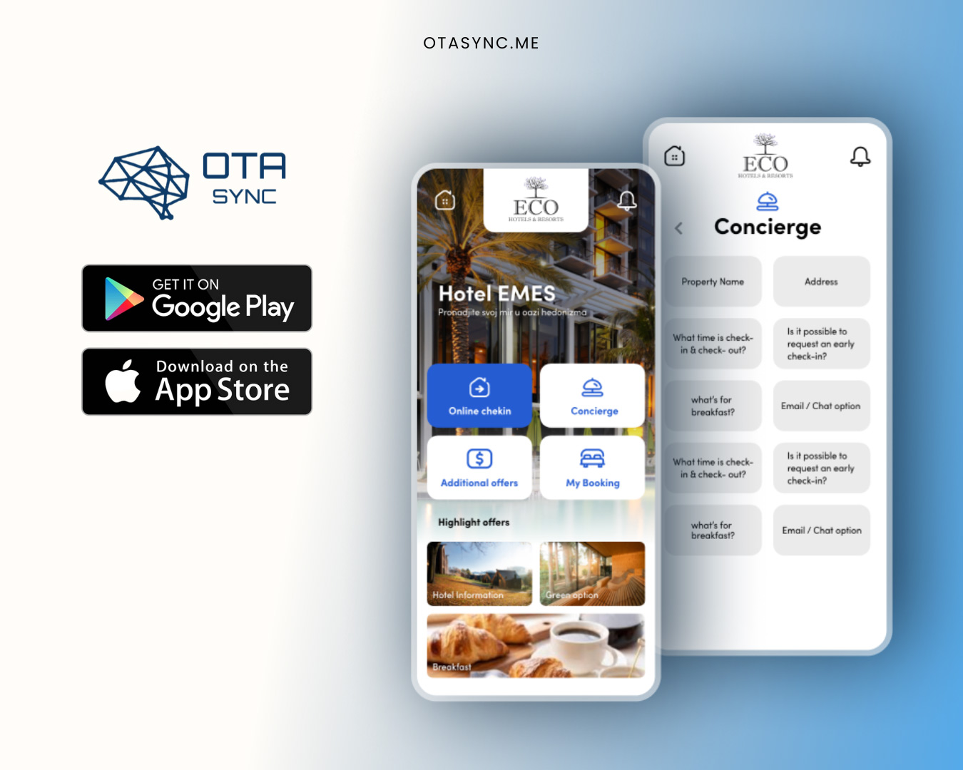 OTA Sync Guest experience app
